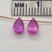 Load image into Gallery viewer, Pair AAA Brilliant Facetted Pink Sapphire Briolette Beads -1.25 Caret | 6x4x3mm
