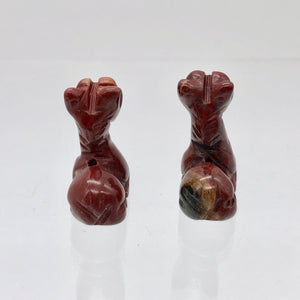 Graceful 2 Carved Brecciated Jasper Giraffe Beads | 21x17x9.5mm | Red - PremiumBead Alternate Image 10