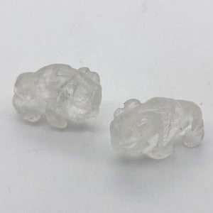Charge! Quartz Hand Carved Bison / Buffalo Figurine | 21x14x8mm | Clear - PremiumBead Alternate Image 8