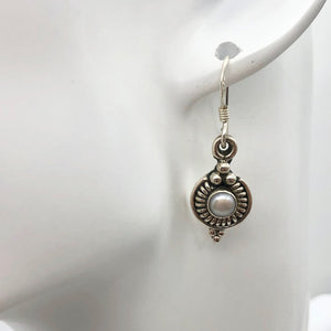 Antique Design Bali Pearl Solid Sterling Silver Earrings 4154 - PremiumBead Alternate Image 7