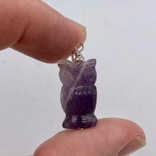 Load image into Gallery viewer, Amethyst Hand Carved Hooting Owl &amp; Sterling Silver 1 3/8&quot; Long Pendant 509297AMS - PremiumBead Alternate Image 9
