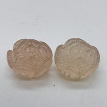 Load image into Gallery viewer, Bloomin&#39; 2 Carved Flower Pink Chalcedony Rose Double Drilled Beads 10783
