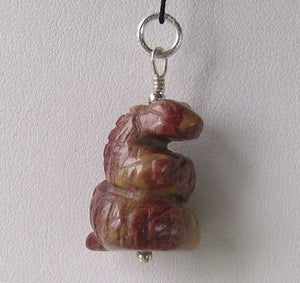 Ss! Brecciated Jasper Snake & Sterling Silver Pendant 509278JP - PremiumBead Primary Image 1