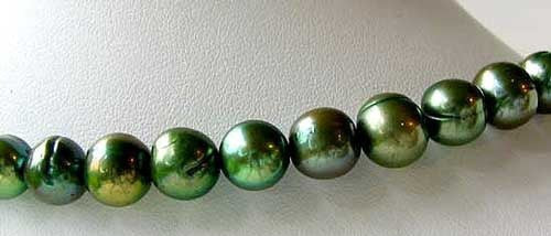 Dazzle 4 Glowing Green 9 to 10mm Freshwater Pearls 7243 - PremiumBead Primary Image 1
