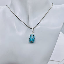 Load image into Gallery viewer, Lampwork Frog Sterling Silver Frog | 1&quot; Long | Periwinkle Blue | 1 Pendant |
