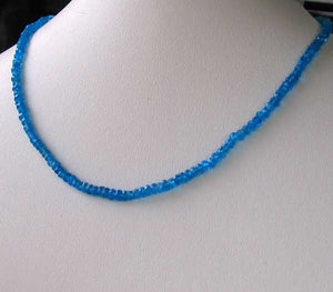 6 Neon Blue Apatite Faceted Roundel Semi Precious Gemstone Beads - PremiumBead Alternate Image 6