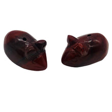 Load image into Gallery viewer, Cute Brecciated Jasper Carved Mouse Beads | 19x11x11 mm | Red
