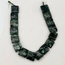 Load image into Gallery viewer, Siberia Russian Seraphinite 12x12x4mm Square Bead Half Strand | 16 Beads |
