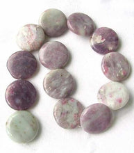 Load image into Gallery viewer, 2 Lepidolite &amp; Rubilite 30x8mm Coin Pendant Beads 008832 - PremiumBead Alternate Image 3
