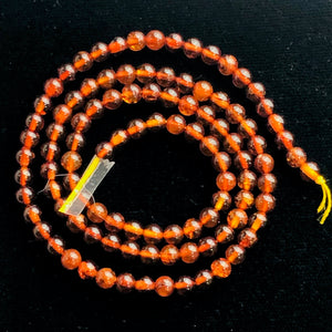 Amber Round Bead Strand | 4 mm | Red | 105 Beads |
