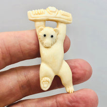 Load image into Gallery viewer, Waterbuffalo Bone Performing Bear | 58x32x6mm | Cream | 1 Bead - PremiumBead Alternate Image 6
