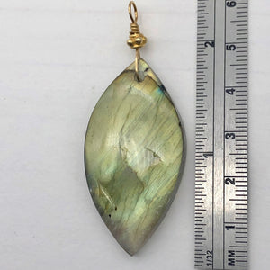 Labradorite 14K Gold Filled Drop Pendant | 2 1/4" Long | 510958G4 | Premiumbead