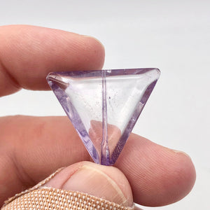 Natural Amethyst Faceted Lilac Triangle Focal Bead | 26x30x7.5mm | 1 Bead | 6656 - PremiumBead Alternate Image 3