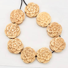 Load image into Gallery viewer, Wild 2 Carved Flower Beads of Waterbuffalo Bone | 20mm | - PremiumBead Alternate Image 6
