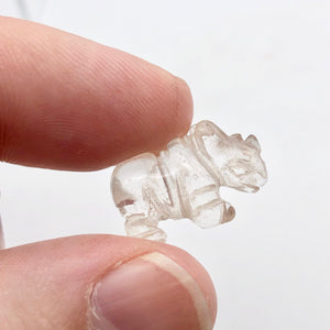 2 Quartz Hand Carved Rhinoceros Beads, 21x13x10mm, Clear 009275QZ | 21x13x10mm | Clear - PremiumBead Alternate Image 9