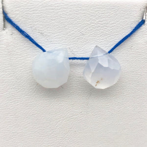 2 Blue Chalcedony Faceted Briolette Beads - PremiumBead Alternate Image 2