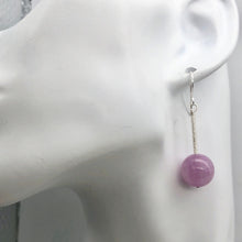 Load image into Gallery viewer, Kunzite Stone Sterling Silver Drop Earrings | 1.5&quot; | Lavender Silver | Earrings
