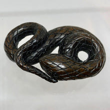 Load image into Gallery viewer, Carved Serpent / Snake Dark Teak Ojime/Netsuke Bead - PremiumBead Primary Image 1
