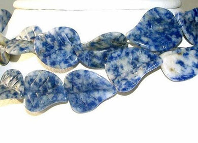4 Hand Carved Natural Sodalite Leaf Beads 009318SO - PremiumBead Primary Image 1