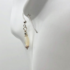 Faceted Mother of Pearl and Sterling Silver Earrings | 1 3/8" Long |