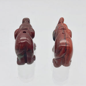 Wild 2 Hand Carved Brecciated Jasper Elephant Beads | 21x14.5x9mm | Red - PremiumBead Alternate Image 8