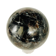 Load image into Gallery viewer, Arfvedsonite Scry Meditation Sphere Round | 2&quot; | Black/Silver | 1 Sphere|
