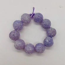 Load image into Gallery viewer, Jade AAA Carved Round Bead | 12mm | Lavender | 1 Bead
