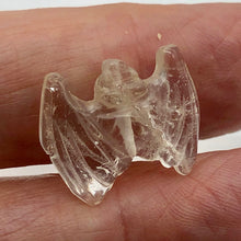 Load image into Gallery viewer, Hand Carved Natural Quartz Bat Bead Figurine | 21x16x5mm | Clear
