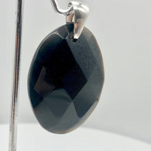 Load image into Gallery viewer, Stunning Faceted Onyx Sterling Silver Pendant| 40x30mm| Black| Oval | 1 Pendant| - PremiumBead Alternate Image 6
