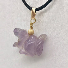 Load image into Gallery viewer, Amethyst Squirrel Pendant Necklace | Semi Precious Stone Jewelry | 14k Pendant - PremiumBead Alternate Image 6
