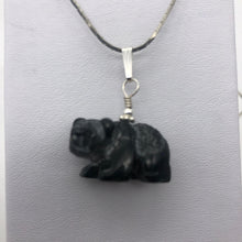 Load image into Gallery viewer, Adorable! Carved Onyx Panda Bear Silver Pendant | 19x14x10mm (Panda) 4mm (Bail Opening) | Black - PremiumBead Alternate Image 8
