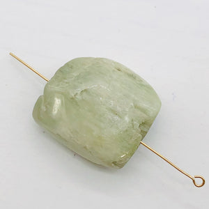 1 Chatoyant Green Kunzite Faceted Nugget Bead 3363B