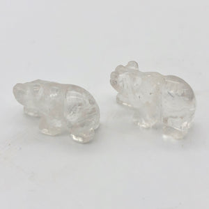 Quartz Hand Carved Bear Figurine/Worry bead | 13x18x9mm | Clear - PremiumBead Alternate Image 7
