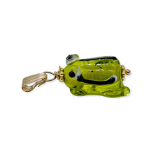 Load image into Gallery viewer, Lampwork Frog 14K Gold Filled Frog | 1&quot; Long | Peridot | 1 Pendant |
