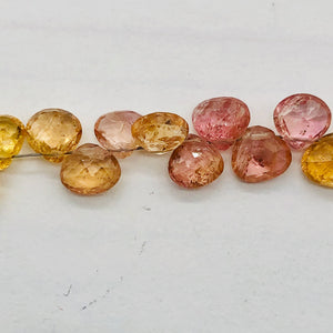 84cts Natural Imperial Topaz Faceted Bead Strand 110220