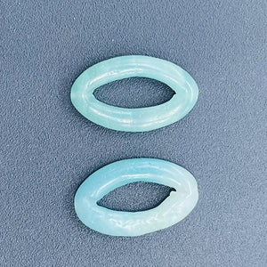 2 Picture Frame Amazonite 20x12x4mm Oval Beads 9368A