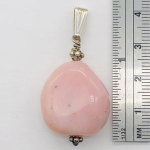 Peruvian Opal Sterling Silver Drop Pendant | 1 1/2" Long | Pink | 1 Pendant |