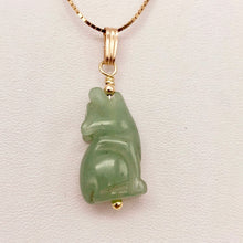 Load image into Gallery viewer, Aventurine Wolf Pendant Necklace | Semi Precious Stone Jewelry | 14k Pendant - PremiumBead Primary Image 1
