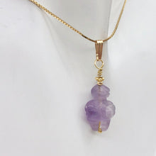 Load image into Gallery viewer, Hand Carved Amethyst Goddess of Willendorf Pendant 509287AMG - PremiumBead Alternate Image 2
