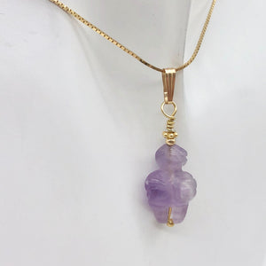 Hand Carved Amethyst Goddess of Willendorf Pendant 509287AMG - PremiumBead Alternate Image 2
