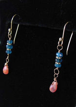 Load image into Gallery viewer, Dazzle Blue Apatite and Opal 22K Vermeil Earrings 300490A - PremiumBead Alternate Image 2
