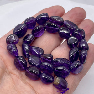 Grape Candy Amethyst Nugget Focal Bead 8 inch Strand 9383HS