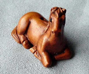 Gentle ~ Carved Pony Horse Boxwood Ojime/Netsuke Bead - PremiumBead Primary Image 1