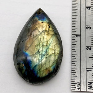 Spectrolite Labradorite Pendant Bead | 1.75x.63x.5" | Golden Blue | 1 Bead |