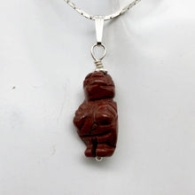 Load image into Gallery viewer, Brecciated Jasper Goddess of Willendorf Sterling Silver Pendant|1.38&quot; Long| Red - PremiumBead Alternate Image 3
