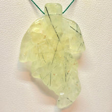 Load image into Gallery viewer, Hand Carved! Green Druzy Prehnite Leaf Brio Bead 9886I - PremiumBead Alternate Image 2
