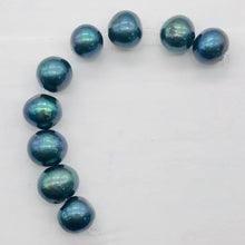 Load image into Gallery viewer, Fresh Water Pearls Round | 11-12 mm | Blue Peacock | 8 Bead
