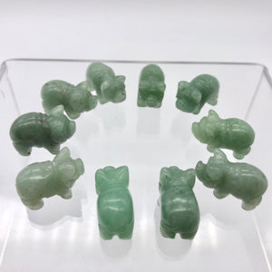 Oink 2 Carved Aventurine Pig Beads | 21x13x9.5mm | Green - PremiumBead Alternate Image 9