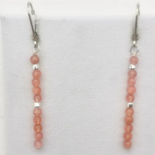 Load image into Gallery viewer, Stiletto Gem Quality Rhodochrosite Drop Silver Lever Back Earrings - PremiumBead Alternate Image 6
