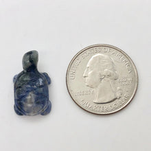 Load image into Gallery viewer, Adorable 2 Sodalite Carved Turtle Beads | 20x12.5x8mm | Blue white - PremiumBead Alternate Image 5
